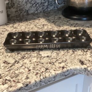 Rae Dunn Black Farm Fresh Egg Tray